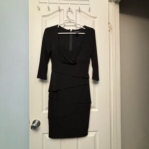 White House Black Market Black Bodycon Cowl Neck Dress